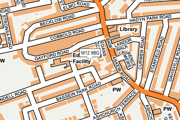 W12 9BG map - OS OpenMap – Local (Ordnance Survey) W12 9BG map - OS OpenMap – Local (Ordnance Survey)