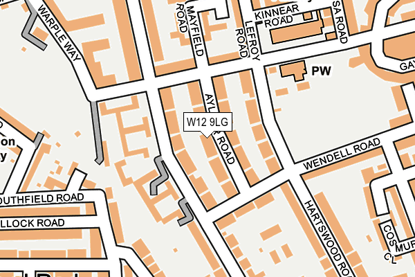 W12 9LG map - OS OpenMap – Local (Ordnance Survey) W12 9LG map - OS OpenMap – Local (Ordnance Survey)