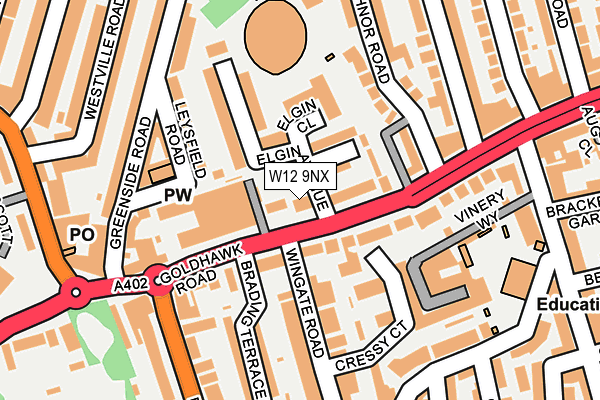 W12 9NX map - OS OpenMap – Local (Ordnance Survey) W12 9NX map - OS OpenMap – Local (Ordnance Survey)