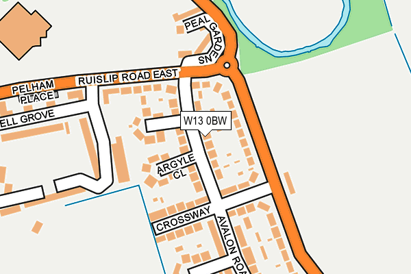 W13 0BW map - OS OpenMap – Local (Ordnance Survey) W13 0BW map - OS OpenMap – Local (Ordnance Survey)