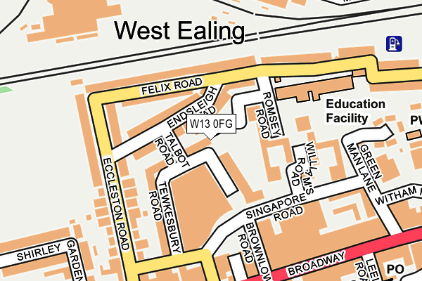 W13 0FG map - OS OpenMap – Local (Ordnance Survey) W13 0FG map - OS OpenMap – Local (Ordnance Survey)
