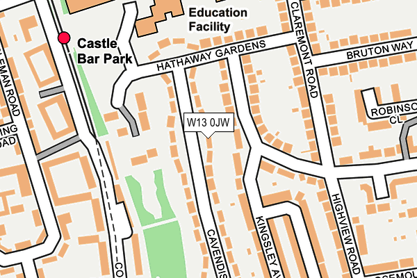 W13 0JW map - OS OpenMap – Local (Ordnance Survey) W13 0JW map - OS OpenMap – Local (Ordnance Survey)
