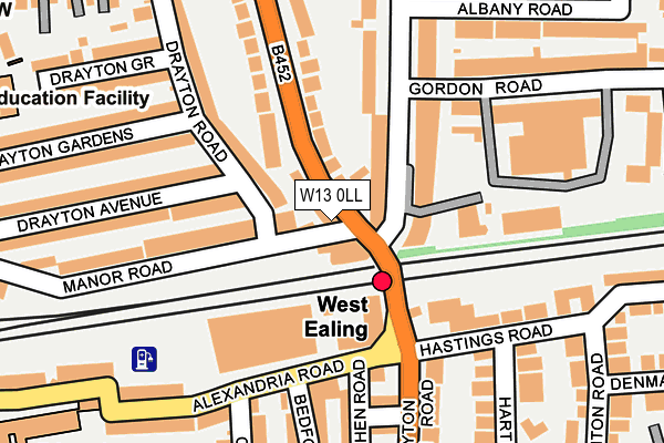 W13 0LL map - OS OpenMap – Local (Ordnance Survey) W13 0LL map - OS OpenMap – Local (Ordnance Survey)