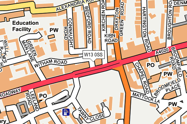 W13 0SS map - OS OpenMap – Local (Ordnance Survey) W13 0SS map - OS OpenMap – Local (Ordnance Survey)
