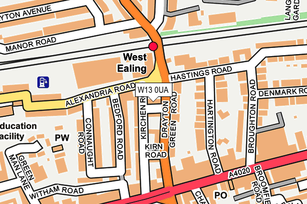 W13 0UA map - OS OpenMap – Local (Ordnance Survey) W13 0UA map - OS OpenMap – Local (Ordnance Survey)