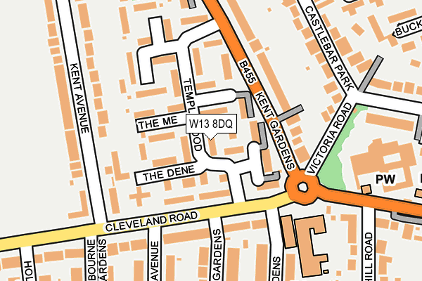 W13 8DQ map - OS OpenMap – Local (Ordnance Survey) W13 8DQ map - OS OpenMap – Local (Ordnance Survey)