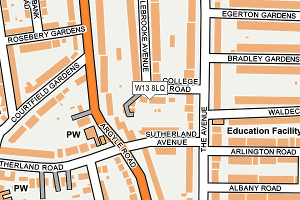 W13 8LQ map - OS OpenMap – Local (Ordnance Survey) W13 8LQ map - OS OpenMap – Local (Ordnance Survey)