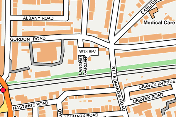 W13 8PZ map - OS OpenMap – Local (Ordnance Survey) W13 8PZ map - OS OpenMap – Local (Ordnance Survey)