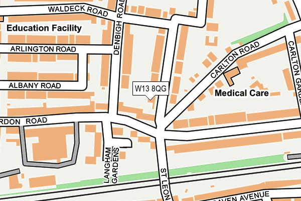 W13 8QG map - OS OpenMap – Local (Ordnance Survey) W13 8QG map - OS OpenMap – Local (Ordnance Survey)
