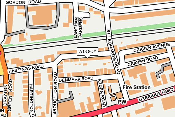 W13 8QY map - OS OpenMap – Local (Ordnance Survey) W13 8QY map - OS OpenMap – Local (Ordnance Survey)