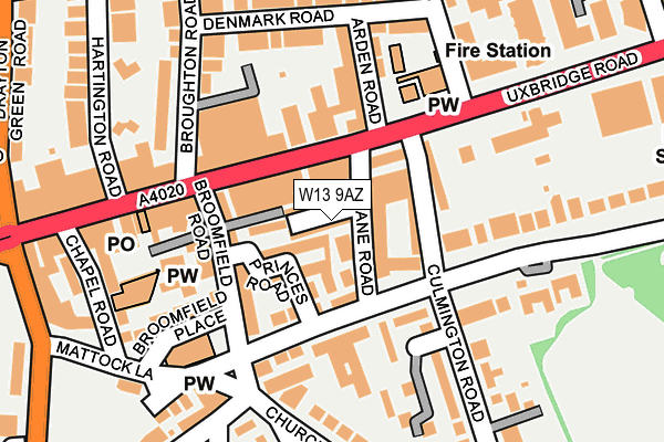 W13 9AZ map - OS OpenMap – Local (Ordnance Survey) W13 9AZ map - OS OpenMap – Local (Ordnance Survey)
