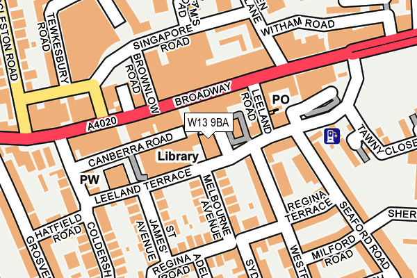 W13 9BA map - OS OpenMap – Local (Ordnance Survey) W13 9BA map - OS OpenMap – Local (Ordnance Survey)