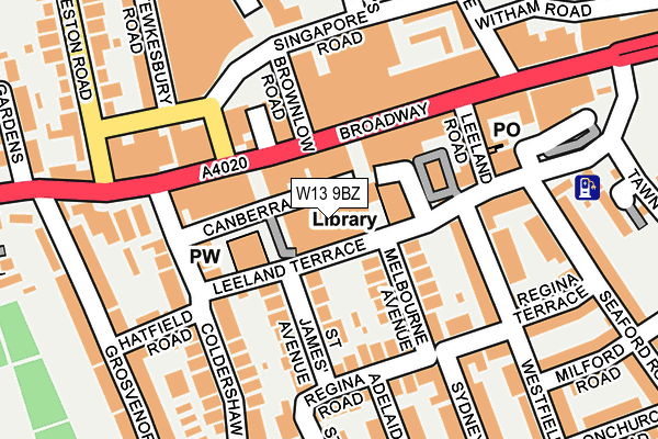W13 9BZ map - OS OpenMap – Local (Ordnance Survey) W13 9BZ map - OS OpenMap – Local (Ordnance Survey)