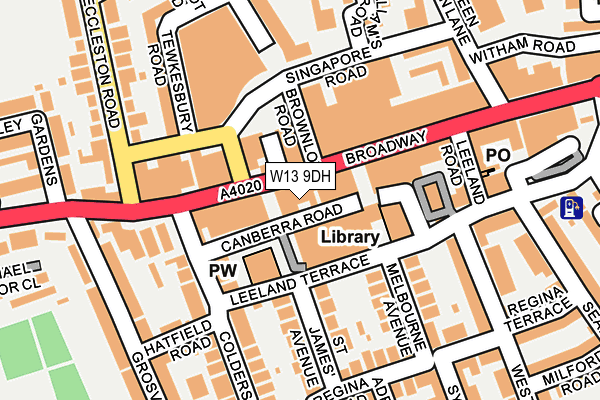 W13 9DH map - OS OpenMap – Local (Ordnance Survey) W13 9DH map - OS OpenMap – Local (Ordnance Survey)