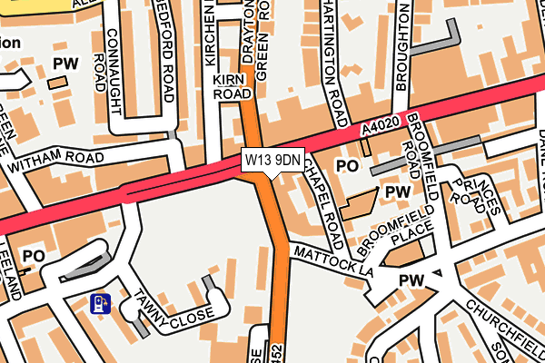 W13 9DN map - OS OpenMap – Local (Ordnance Survey) W13 9DN map - OS OpenMap – Local (Ordnance Survey)