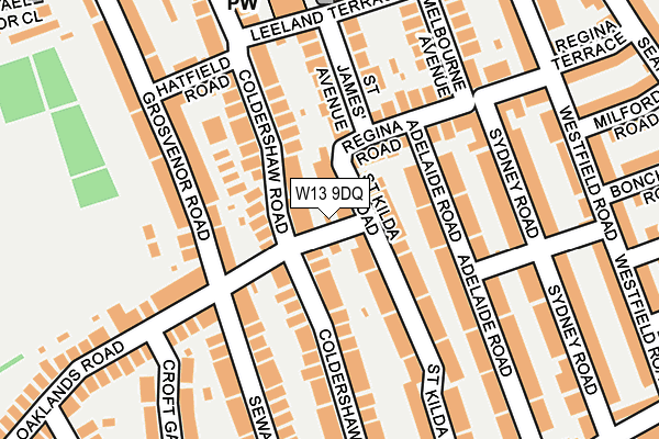 W13 9DQ map - OS OpenMap – Local (Ordnance Survey) W13 9DQ map - OS OpenMap – Local (Ordnance Survey)