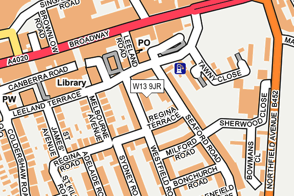 W13 9JR map - OS OpenMap – Local (Ordnance Survey) W13 9JR map - OS OpenMap – Local (Ordnance Survey)