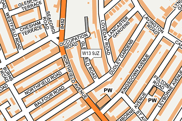 W13 9JZ map - OS OpenMap – Local (Ordnance Survey) W13 9JZ map - OS OpenMap – Local (Ordnance Survey)