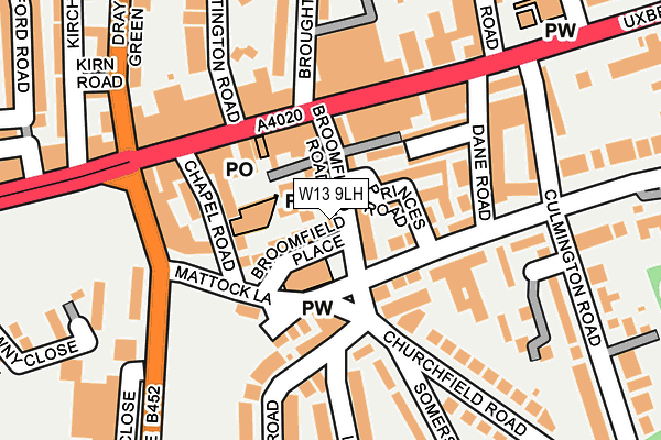 W13 9LH map - OS OpenMap – Local (Ordnance Survey) W13 9LH map - OS OpenMap – Local (Ordnance Survey)