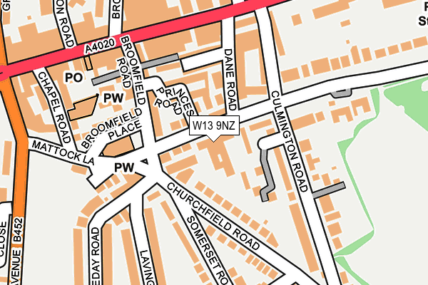 W13 9NZ map - OS OpenMap – Local (Ordnance Survey) W13 9NZ map - OS OpenMap – Local (Ordnance Survey)