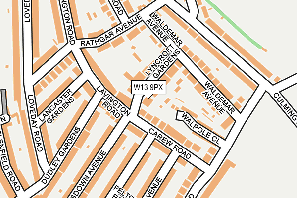 W13 9PX map - OS OpenMap – Local (Ordnance Survey) W13 9PX map - OS OpenMap – Local (Ordnance Survey)