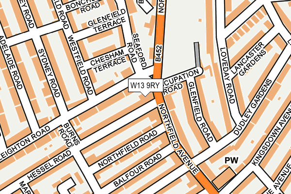 W13 9RY map - OS OpenMap – Local (Ordnance Survey) W13 9RY map - OS OpenMap – Local (Ordnance Survey)