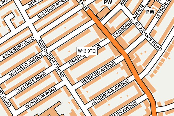 W13 9TQ map - OS OpenMap – Local (Ordnance Survey) W13 9TQ map - OS OpenMap – Local (Ordnance Survey)