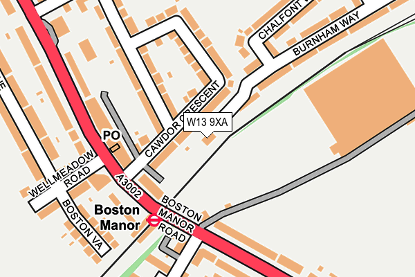 W13 9XA map - OS OpenMap – Local (Ordnance Survey) W13 9XA map - OS OpenMap – Local (Ordnance Survey)