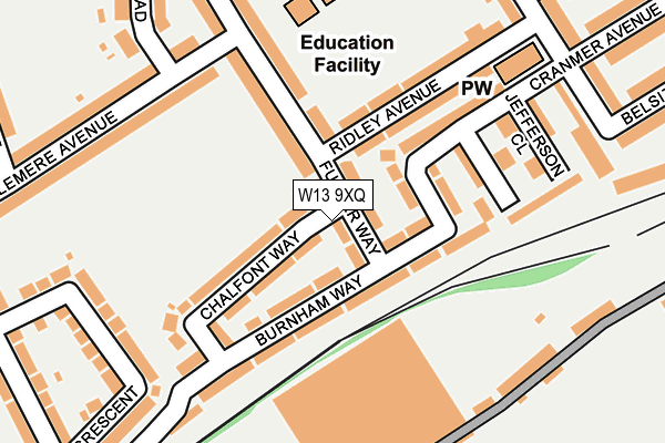 W13 9XQ map - OS OpenMap – Local (Ordnance Survey) W13 9XQ map - OS OpenMap – Local (Ordnance Survey)
