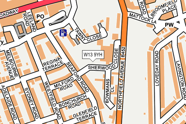 W13 9YH map - OS OpenMap – Local (Ordnance Survey) W13 9YH map - OS OpenMap – Local (Ordnance Survey)