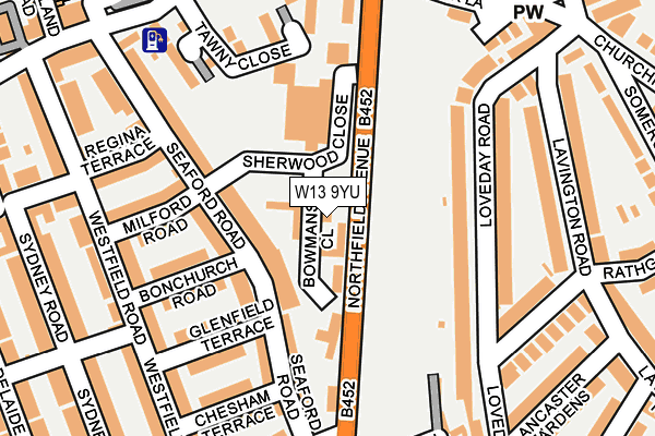 W13 9YU map - OS OpenMap – Local (Ordnance Survey) W13 9YU map - OS OpenMap – Local (Ordnance Survey)