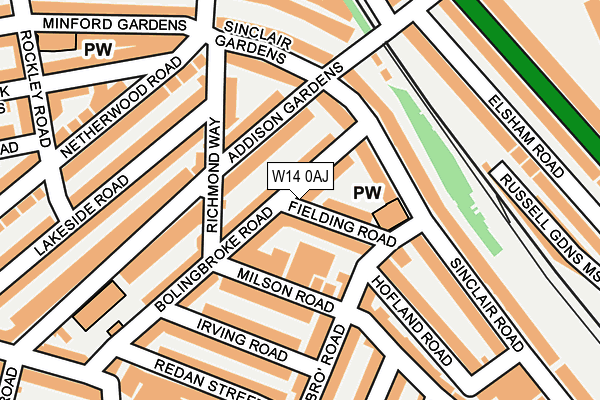 W14 0AJ map - OS OpenMap – Local (Ordnance Survey) W14 0AJ map - OS OpenMap – Local (Ordnance Survey)
