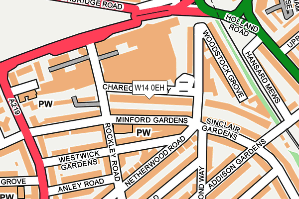 W14 0EH map - OS OpenMap – Local (Ordnance Survey) W14 0EH map - OS OpenMap – Local (Ordnance Survey)