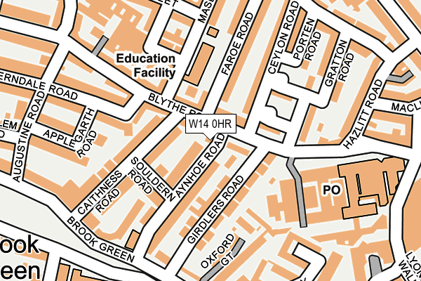 W14 0HR map - OS OpenMap – Local (Ordnance Survey) W14 0HR map - OS OpenMap – Local (Ordnance Survey)