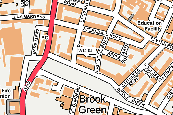 W14 0JL map - OS OpenMap – Local (Ordnance Survey) W14 0JL map - OS OpenMap – Local (Ordnance Survey)
