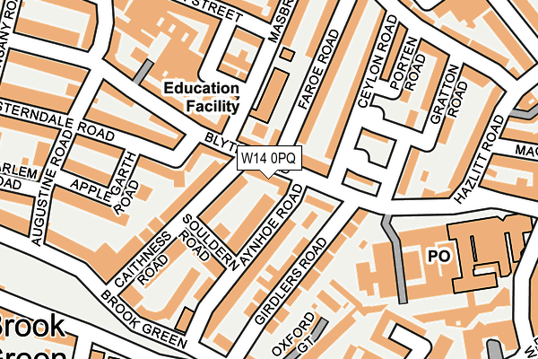 W14 0PQ map - OS OpenMap – Local (Ordnance Survey) W14 0PQ map - OS OpenMap – Local (Ordnance Survey)