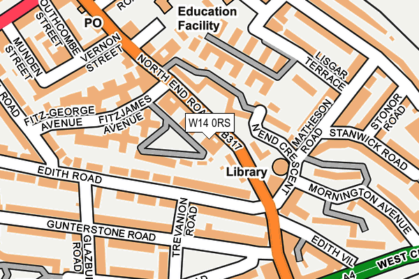 W14 0RS map - OS OpenMap – Local (Ordnance Survey) W14 0RS map - OS OpenMap – Local (Ordnance Survey)