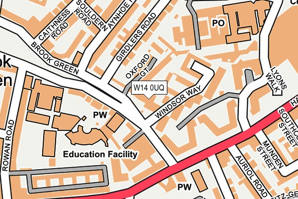 W14 0UQ map - OS OpenMap – Local (Ordnance Survey) W14 0UQ map - OS OpenMap – Local (Ordnance Survey)