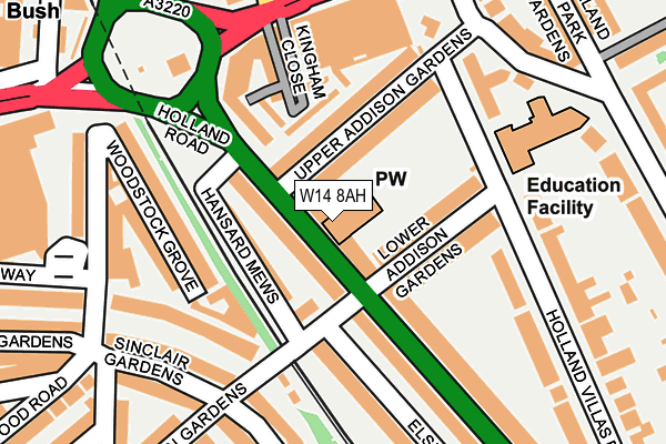 W14 8AH map - OS OpenMap – Local (Ordnance Survey) W14 8AH map - OS OpenMap – Local (Ordnance Survey)