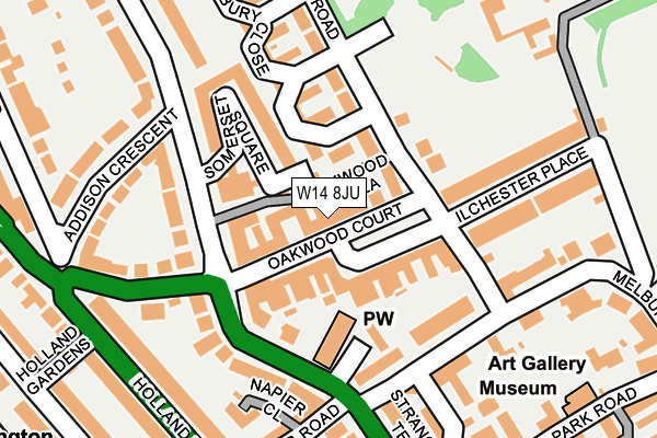 W14 8JU map - OS OpenMap – Local (Ordnance Survey) W14 8JU map - OS OpenMap – Local (Ordnance Survey)