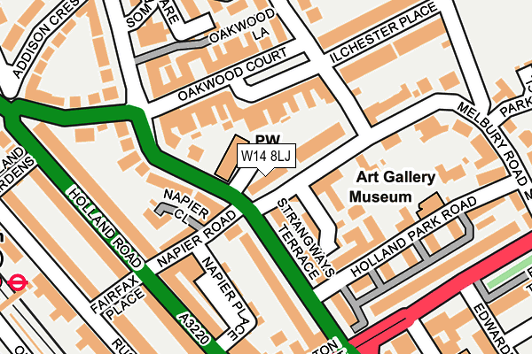 W14 8LJ map - OS OpenMap – Local (Ordnance Survey) W14 8LJ map - OS OpenMap – Local (Ordnance Survey)