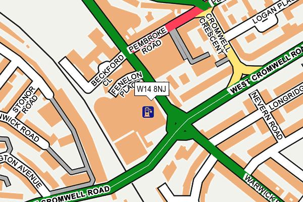W14 8NJ map - OS OpenMap – Local (Ordnance Survey) W14 8NJ map - OS OpenMap – Local (Ordnance Survey)