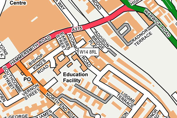 W14 8RL map - OS OpenMap – Local (Ordnance Survey) W14 8RL map - OS OpenMap – Local (Ordnance Survey)