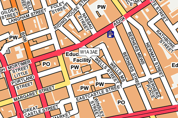 W1A 3AE map - OS OpenMap – Local (Ordnance Survey) W1A 3AE map - OS OpenMap – Local (Ordnance Survey)