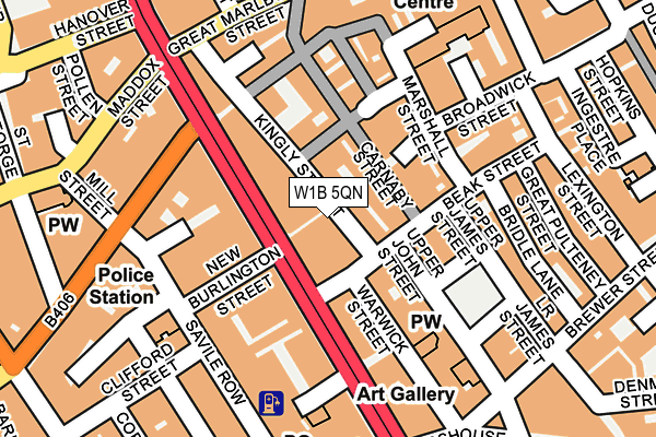 W1B 5QN map - OS OpenMap – Local (Ordnance Survey) W1B 5QN map - OS OpenMap – Local (Ordnance Survey)