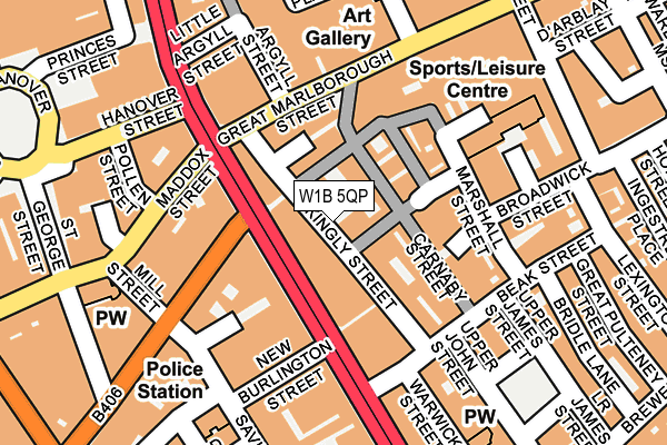W1B 5QP map - OS OpenMap – Local (Ordnance Survey) W1B 5QP map - OS OpenMap – Local (Ordnance Survey)