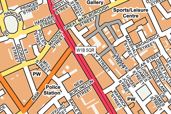 W1B 5QR map - OS OpenMap – Local (Ordnance Survey) W1B 5QR map - OS OpenMap – Local (Ordnance Survey)