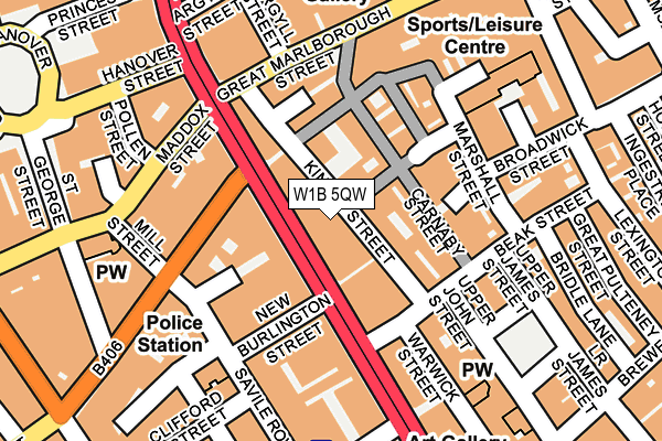 W1B 5QW map - OS OpenMap – Local (Ordnance Survey) W1B 5QW map - OS OpenMap – Local (Ordnance Survey)