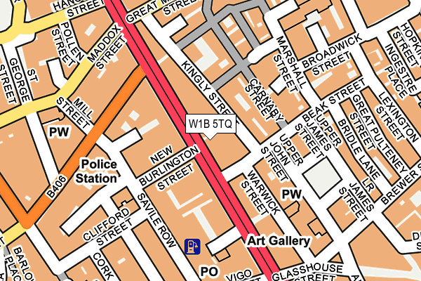 W1B 5TQ map - OS OpenMap – Local (Ordnance Survey) W1B 5TQ map - OS OpenMap – Local (Ordnance Survey)