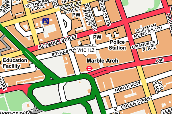 W1C 1LZ map - OS OpenMap – Local (Ordnance Survey)